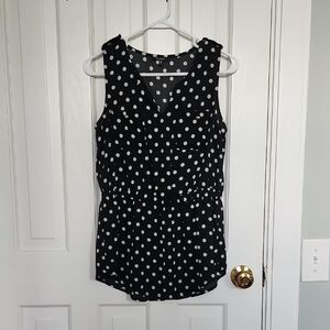 Monteau Black and White Polka Dot Blouse